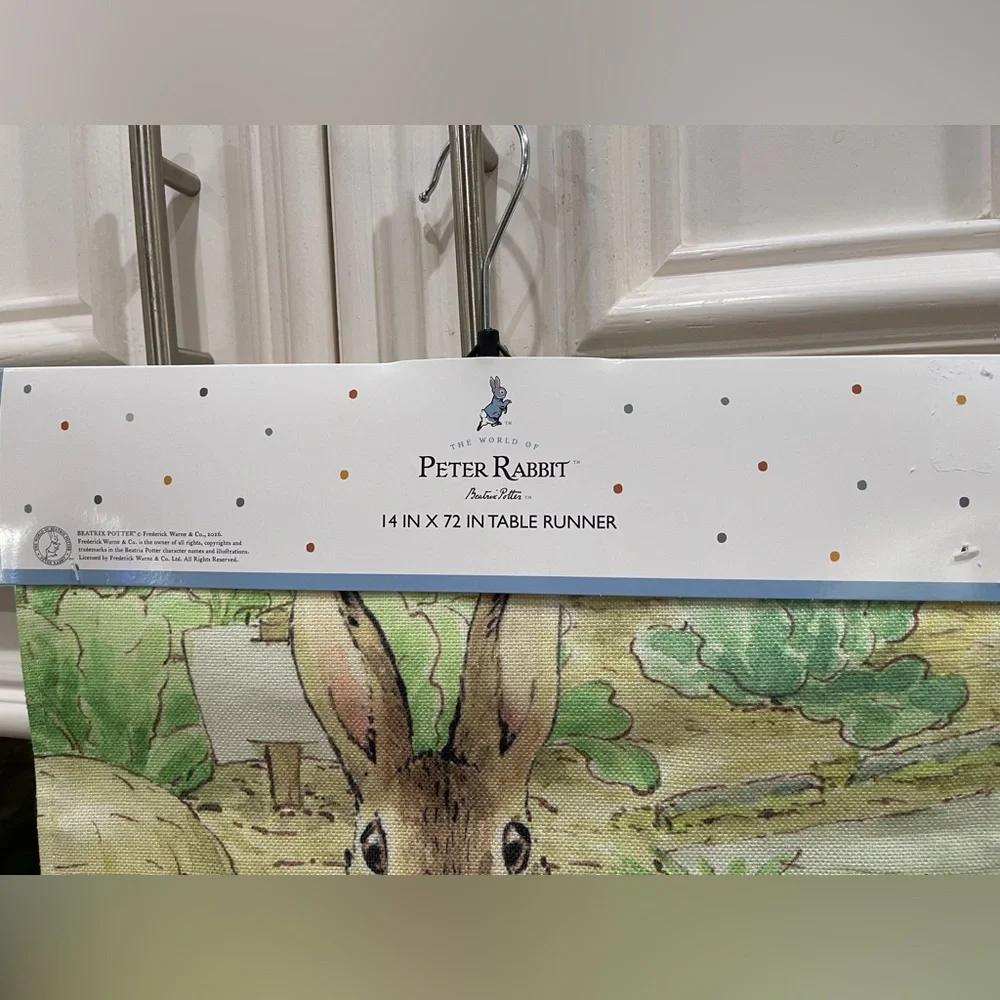 Peter Rabbit Beatrix Potter 14”x72” table runner -  Brand new
